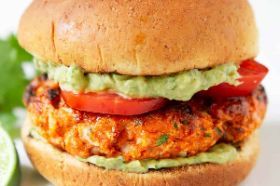 Burger Salmon meat are pink